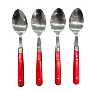 Washington Forge Mardi Gras Red Handle Stainless Steel Soup Spoon Set of 4‎